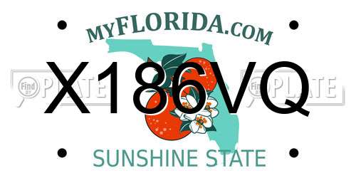 X186VQ Florida License Plate