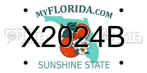 X2024B Florida License Plate