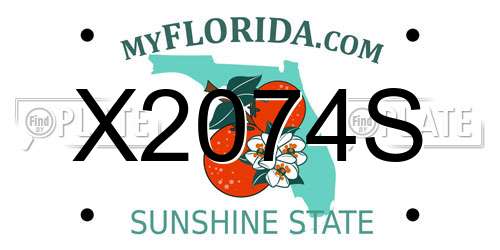 X2074S Florida License Plate