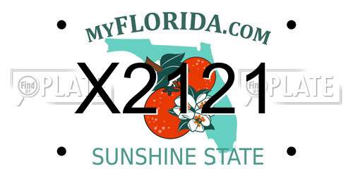 X2121 Florida License Plate