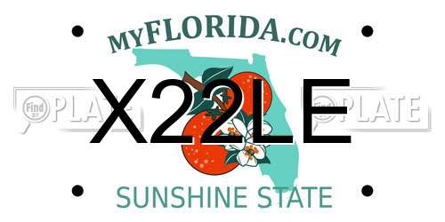 X22LE Florida License Plate