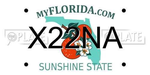X22NA Florida License Plate