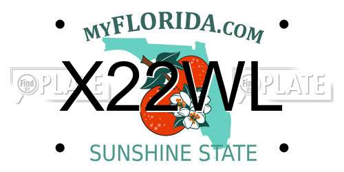 X22WL Florida License Plate