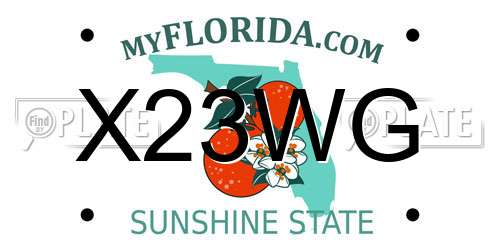 X23WG Florida License Plate