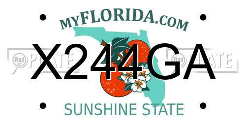 X244GA Florida License Plate