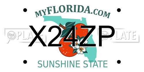 X24ZP Florida License Plate