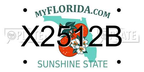 X2512B Florida License Plate