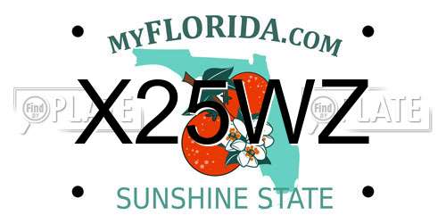 X25WZ Florida License Plate