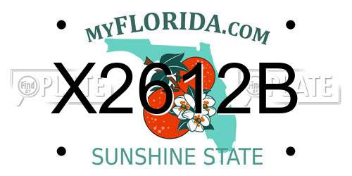 X2612B Florida License Plate