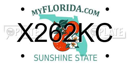 X262KC Florida License Plate