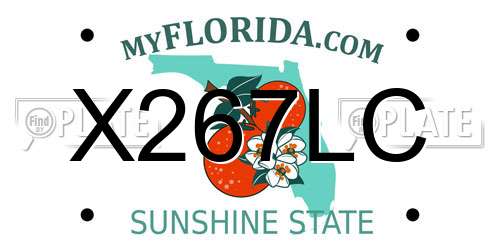X267LC Florida License Plate