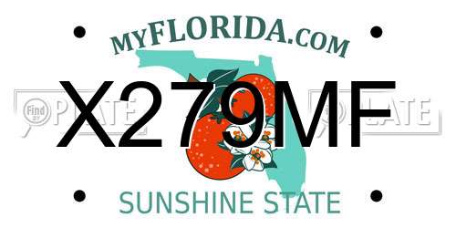 X279MF Florida License Plate
