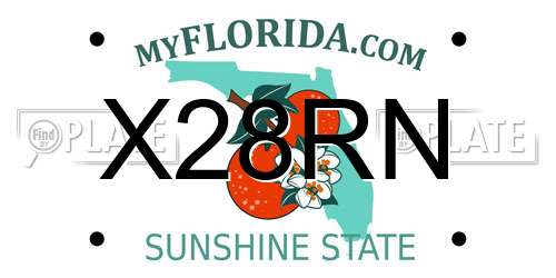 X28RN Florida License Plate