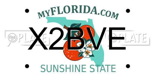 X2BVE Florida License Plate
