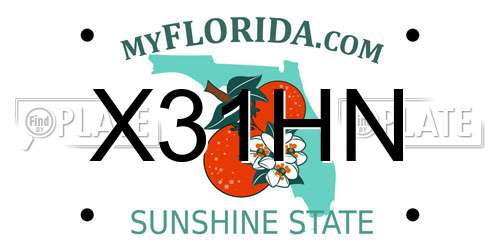 X31HN Florida License Plate