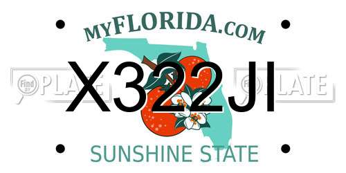 X322JI Florida License Plate