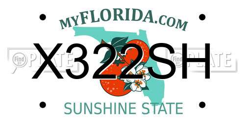 X322SH Florida License Plate