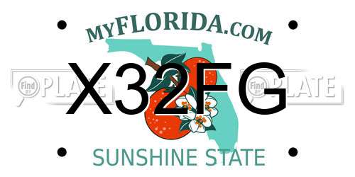 X32FG Florida License Plate
