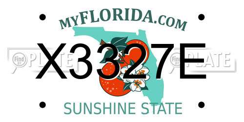 X3327E Florida License Plate