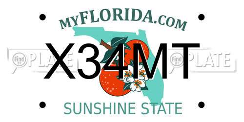 X34MT Florida License Plate