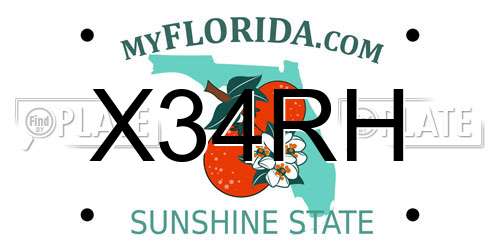 X34RH Florida License Plate