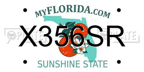 X356SR Florida License Plate