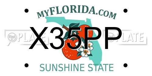 X35PP Florida License Plate