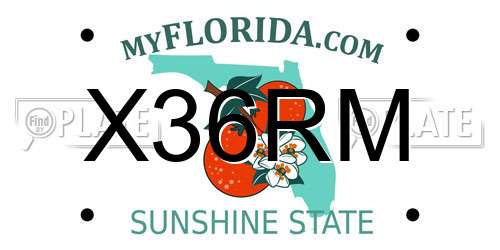 X36RM Florida License Plate