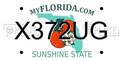 X372UG Florida License Plate