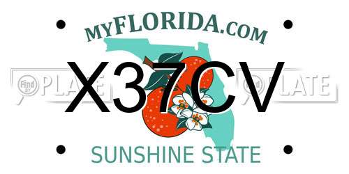 X37CV Florida License Plate