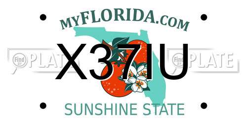 X37IU Florida License Plate
