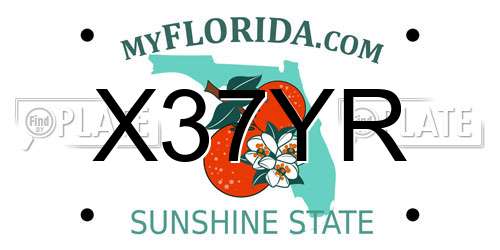 X37YR Florida License Plate