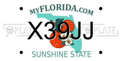 X39JJ Florida License Plate