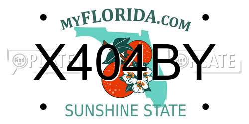 X404BY Florida License Plate