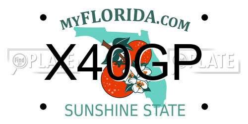 X40GP Florida License Plate