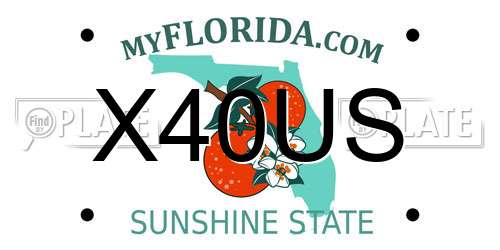 X40US Florida License Plate