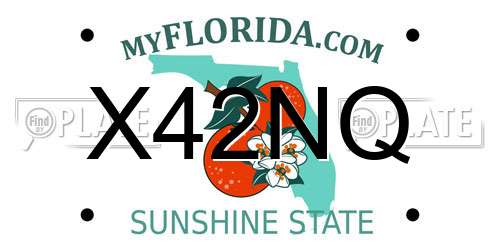 X42NQ Florida License Plate