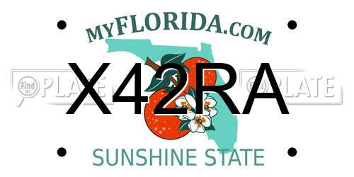 X42RA Florida License Plate