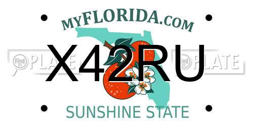 X42RU Florida License Plate