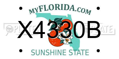 X4330B Florida License Plate