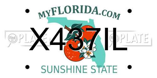X437IL Florida License Plate
