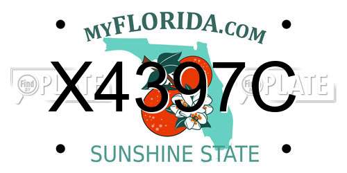 X4397C Florida License Plate