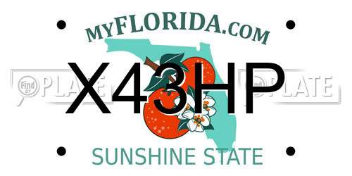 X43HP Florida License Plate