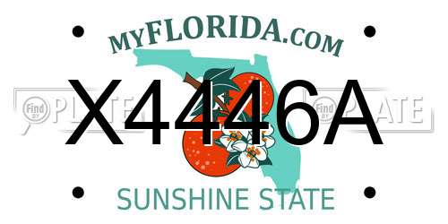 X4446A Florida License Plate