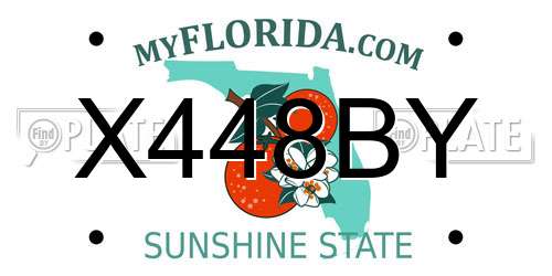 X448BY Florida License Plate