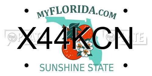 X44KCN Florida License Plate