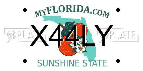 X44LY Florida License Plate