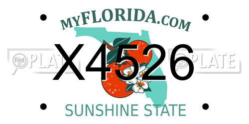 X4526 Florida License Plate
