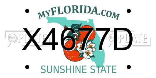 X4677D Florida License Plate