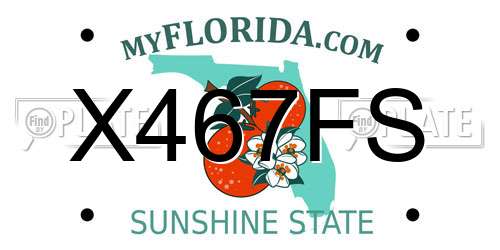 X467FS Florida License Plate